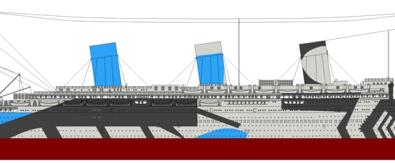 Корабль SS Leviathan [ex SS Vaterland Ocean Liner] (1917) - чертежи, габариты, рисунки